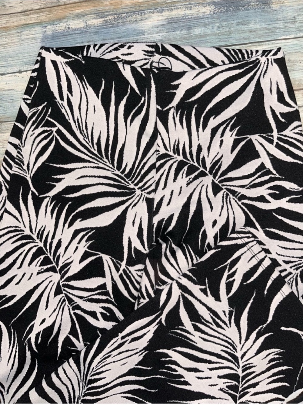 Zara Black White Tropical Palm Print Matching Set Crop Top Pants Small NWT - Picture 7 of 7